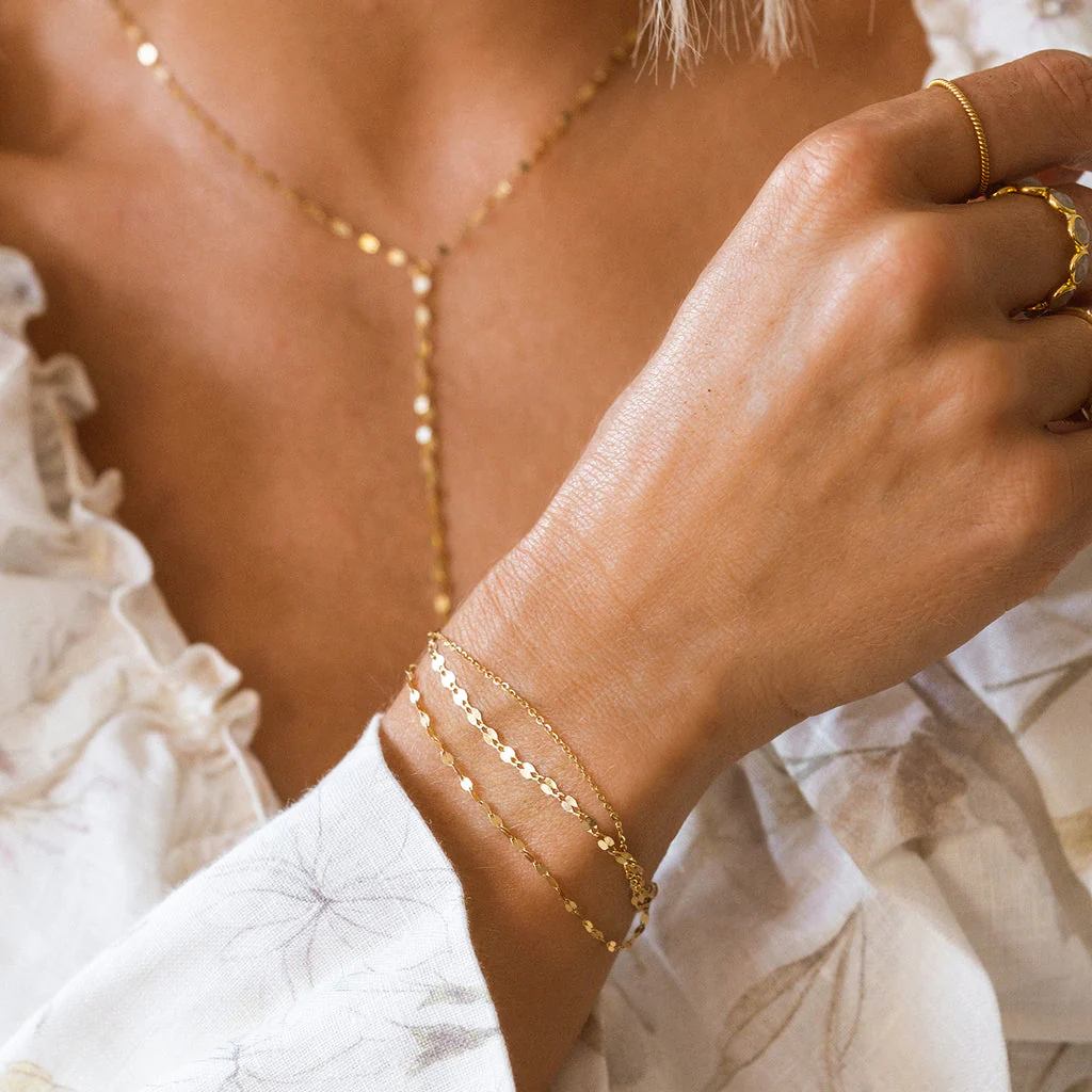 Shimmer Bolo Bracelet 10K Gold - Image 3